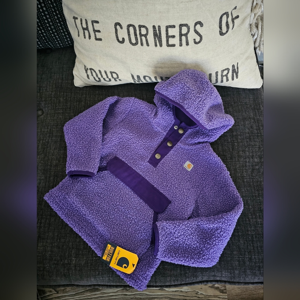 CARHARTT LITTLE GIRLS' TEDDY FLEECE HALF-SNAP PULLOVER 3T